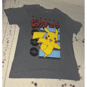 Pokemon Pikachu Graphic T Shirt Mens XXL Gray Old Navy Cartoon Tee